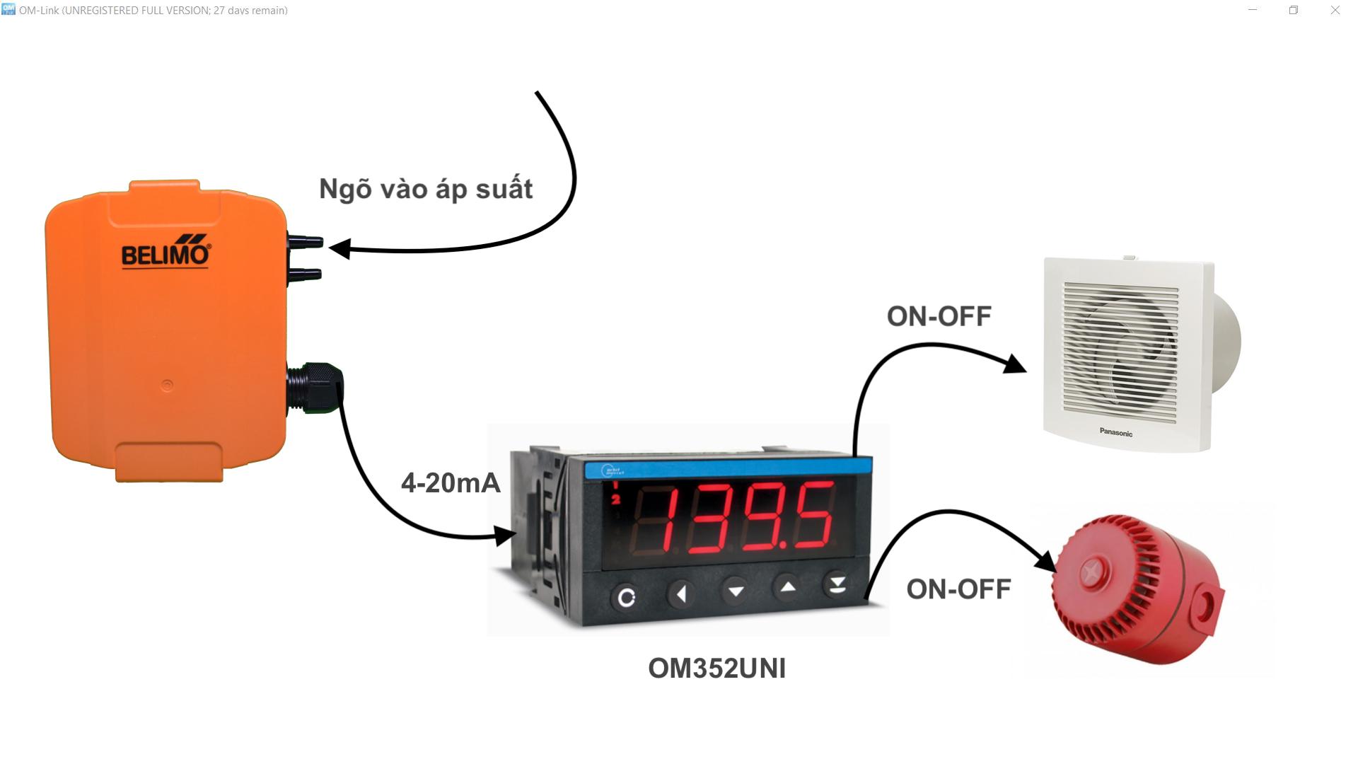 Ứng dụng điều khiển áp suất OM352UNI 
